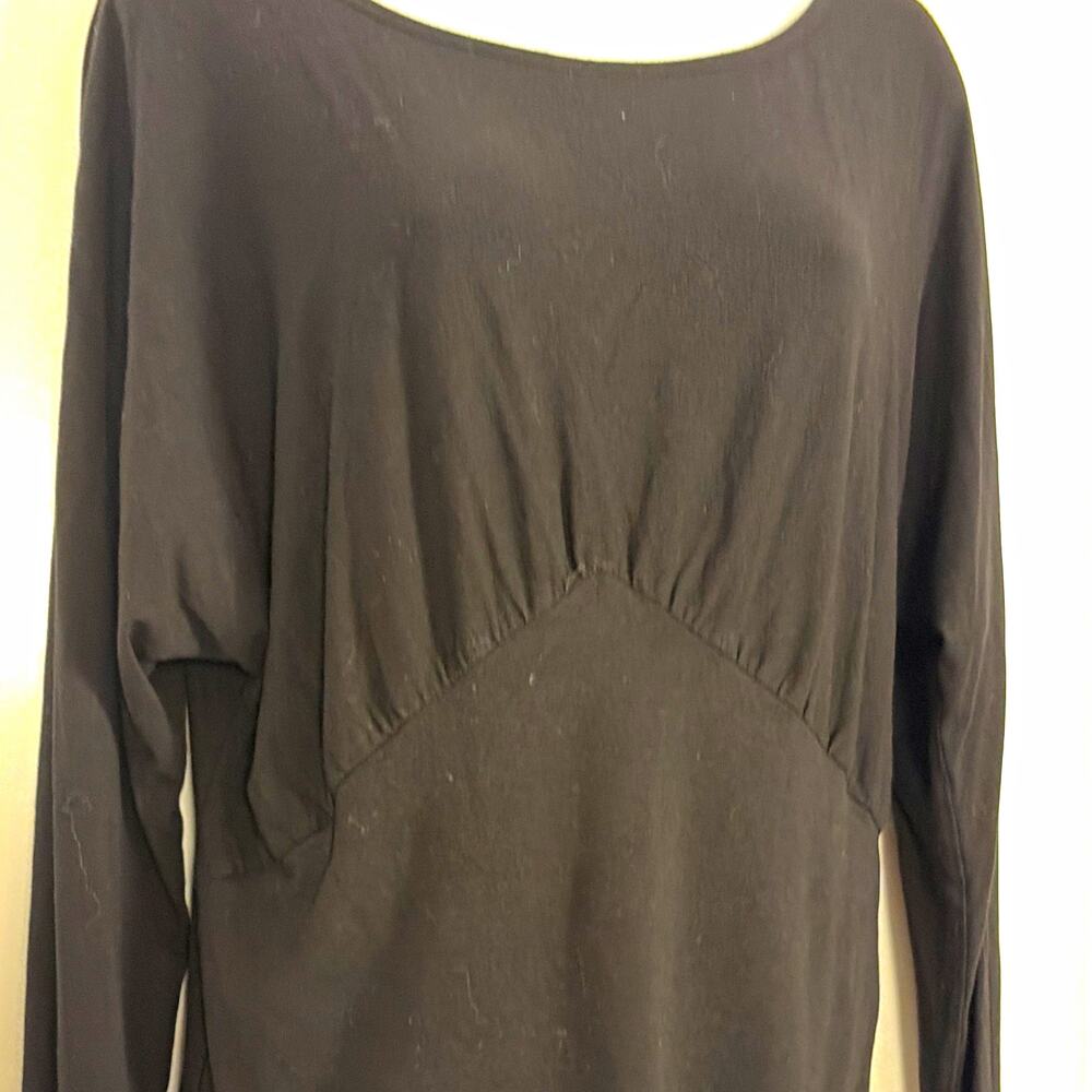 Caslon Women Solid Black Long Sleeve Scoop Neck Pullover Top Size XL